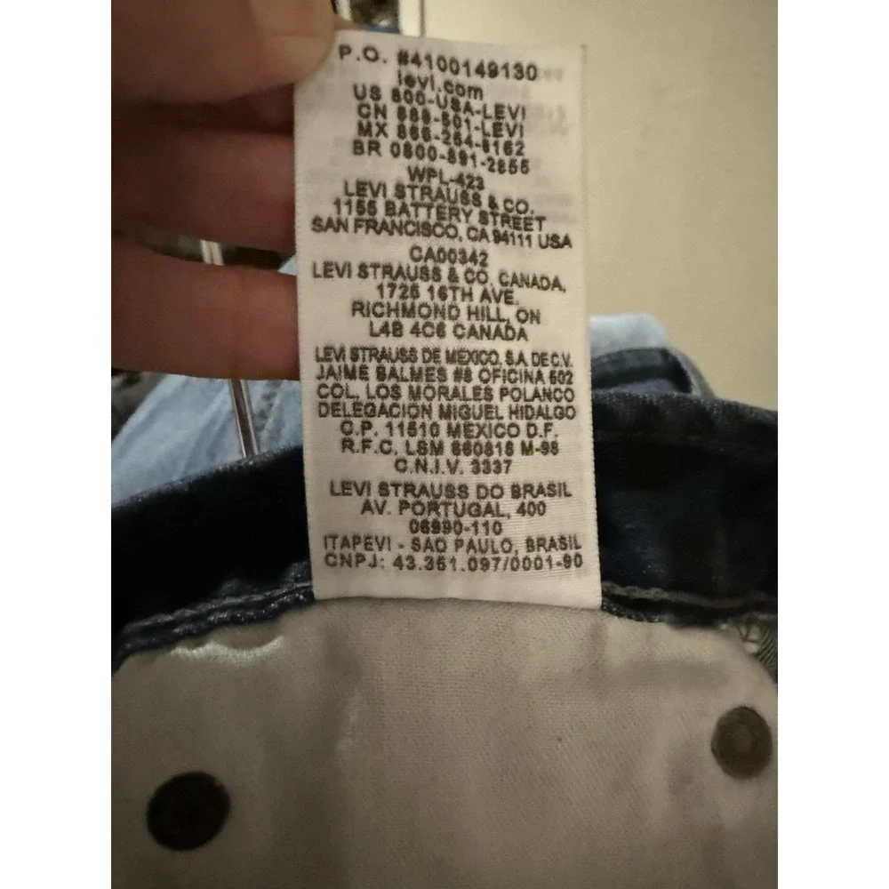 Levis 569 Black Patch 40x32 Dark Wash Loose Jeans Railroad Stripe Accent Pockets